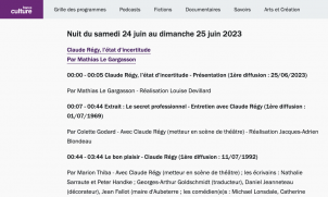 Les Nuits de France culture : Claude Régy