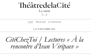 Lecture théâtralisée : Ivan Viripaev