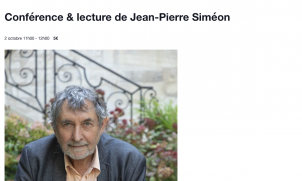 Conférence et lecture de Jean-Pierre Siméon