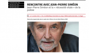 Rencontre avec Jean-Pierre Siméon