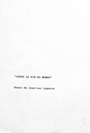 premiere page juste la fin du monde