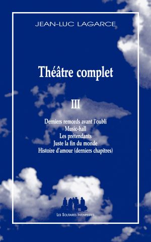 Couverture du livre "Théâtre III" de Jean-Luc Lagarce